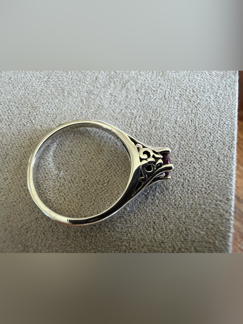 Kabana 925 Silver Art Deco Filigree Solitaire Ring Size 6 - Picture 4 of 11